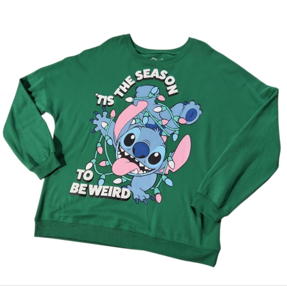 Disney Stitch 3X 'Tis The Seaon To Be Weird Pullover Holiday Sweatshirt
